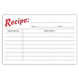 Cooking Index Cards, 40-Pack, Size 4x6, Compatible With Most Recipe Boxes, Home Gift for Kitchen
