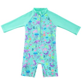 upandfast Baby Boy/Girl Swimsuit with Snap Bottom UPF 50+ Sun Protection Toddler One Piece Swimwear (Octopus, 3 Months)