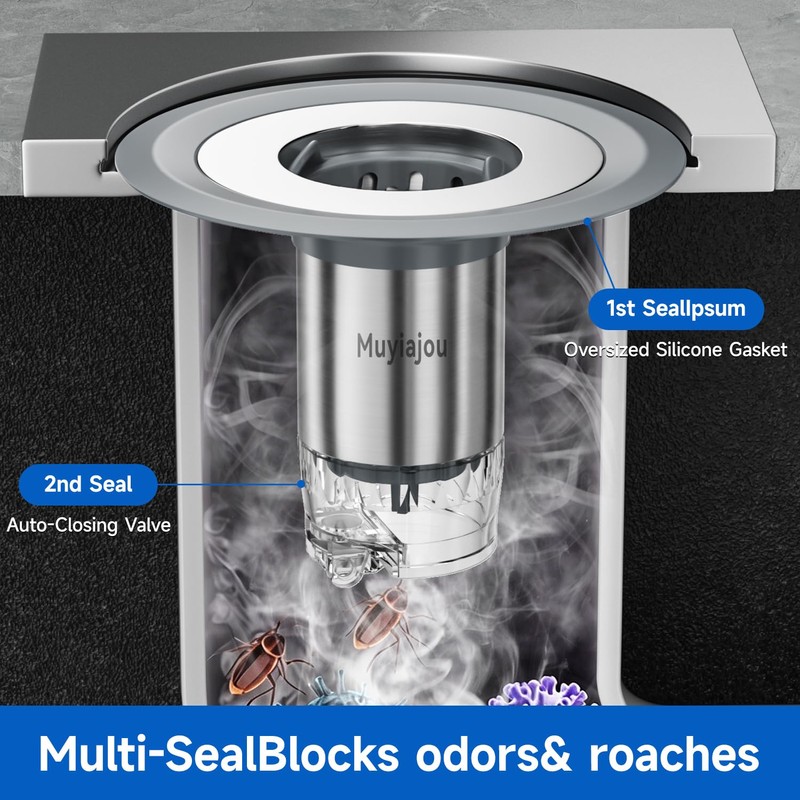 1.25"-2.6" Shower Drain Hair Catcher, Magnetic Floor Drain Stopper(1 Pack)