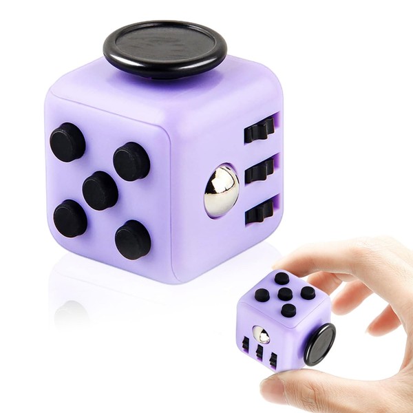 1 Piece Fidget Cube, Purple Black, Anti-Stress Cube Toy, Anti-Stress Toy, ADHD Toy, Stress Ball, Anti-Stress Gifts, Fidget Toys for All Ages Stress Relief for Nervousness