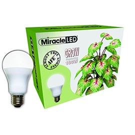 Miracle LED Almost Free Energy 9W Spectrum Grow Lite - Daylight White Full Spectrum LED Indoor Plant Growing Light Bulb for DIY Horticulture, Hydroponics, and Indoor Gardens (604293) Single Pack
