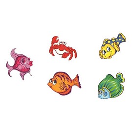 Tropical Fish Tattoos (10 Tattoos, 5 Styles; 1.5" Each)