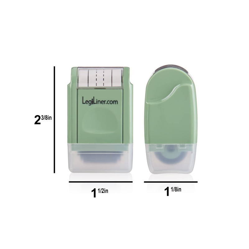 LEGILINER GREEN Dotted Thirds Handwriting Lines, Rolling, self-Inking Stamp. Handwriting