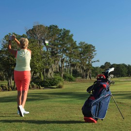 Datrek Go Lite Hybrid Golf Stand Bag, 14 Way Top with Full Length Individual Dividers, Lightweight, Removable Dual Shoulder Straps, 6 Pockets