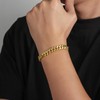 KRKC&CO Men’s Bracelets, Flat-Cut Cuban Link Bracelet 14K Gold Plated