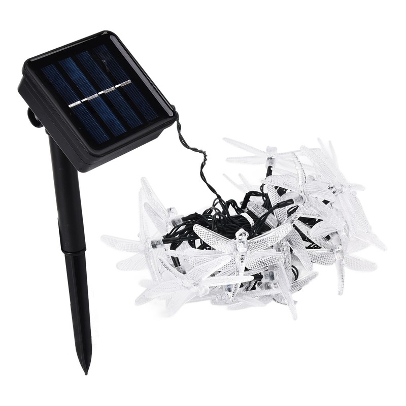 Dragonfly Solar String Lights 30LEDs Solar Powered Fairy Lights Waterproof