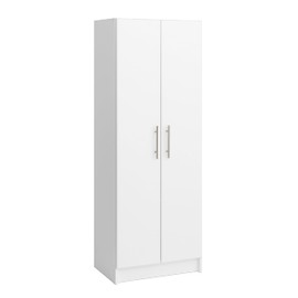 Prepac Elite Deep Storage Cabinet with Fixed and Adjustable Shelves,and More, 24" W x 65" H x 16" D, White