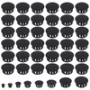 Swpeet 60Pcs 1" - 25mm Black Round Plastic Snap-on Hole
