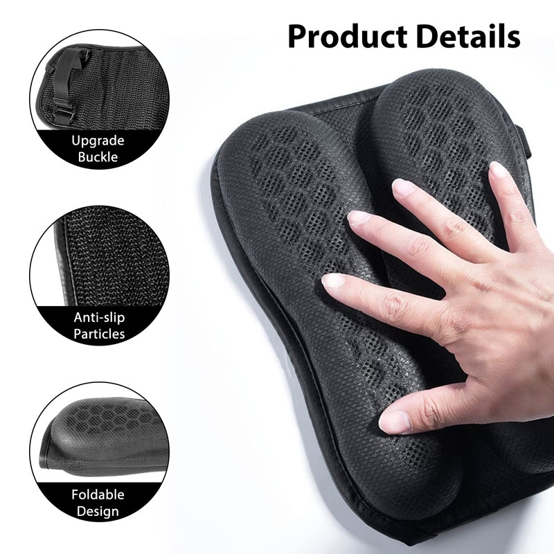 Universal Motorcycle Seat Cushion, 3D Honeycomb Breathable Seat Pad Shock