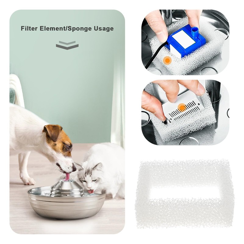 YINETTECH Pet Water Fountain Filter Compatible with Vakdon Cat Drinking