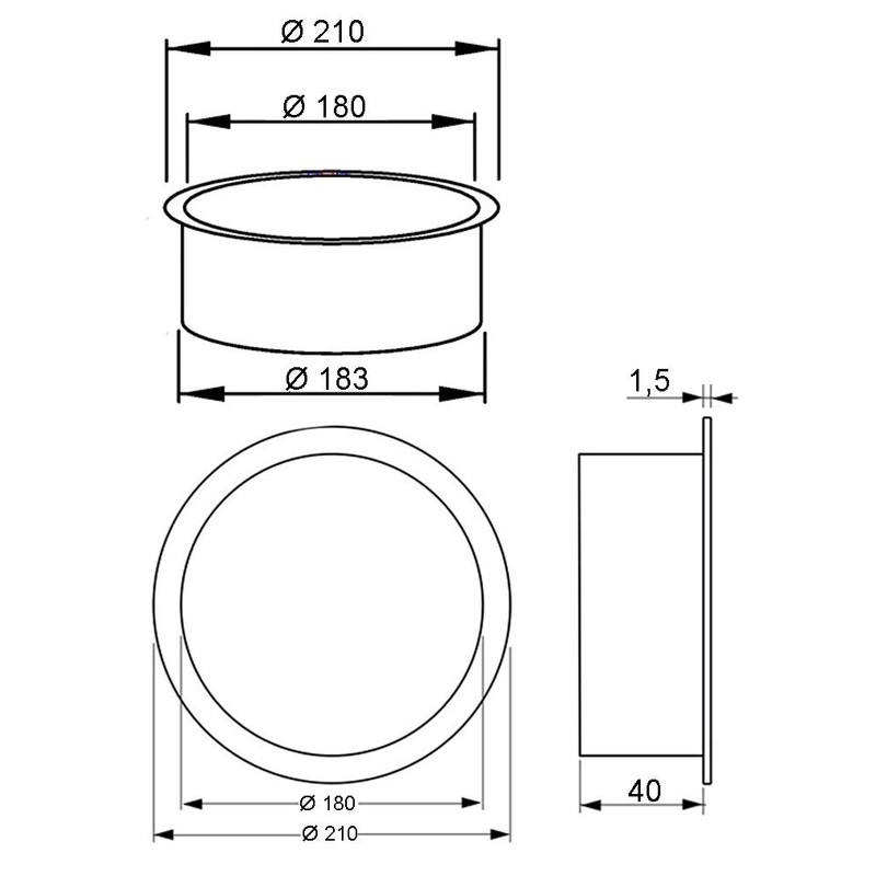 Stainless Steel Throwing Ring V2A Orbicular 180 Inox Waste Ring
