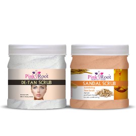 Pink Root Sandal Scrub 500gm with De-Tan Scrub 500gm