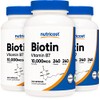Nutricost Biotin (Vitamin B7) 10,000mcg, 240 Caps (3 Bottles) -