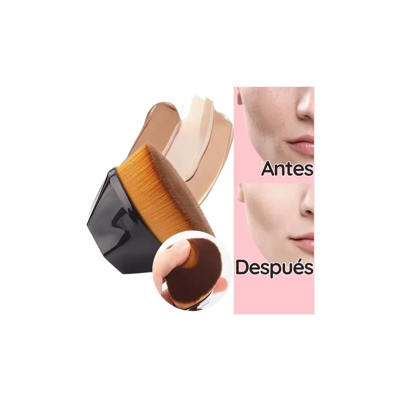 Brocha Facial Kabuki Plana Maquillaje Base Corrector Polvo
