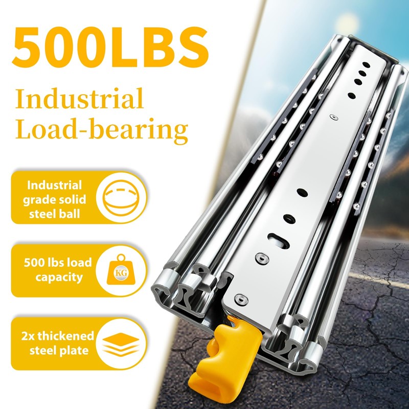 REGUDA Heavy Duty Drawer Slides Full Extension Locking Runners with