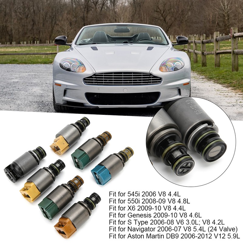 7Pcs Transmission Solenoid Valve Set Fit for 545i/550i/645ci/645Li/650i/5 7 Series