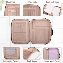 Prokva Journal Cover Bag, Journaling Supplies Storage Bag Carrying Case, Travel Organizer Holder for A5 B5 Planner and Notebook, Black