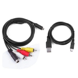 AV A/V TV Video Audio + USB Cable Cord for Sony Camcorder Handycam HDR-XR150/v/e