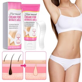 Eazerom 05 Hair Removal Cream, 60 g Intimate Hair Remover without Pain for Sensitive Skin, Suitable for Sensitive Skin, Gentle Formula, Intimate Hair Removal Cream for Bikini, Pubic Area, Face