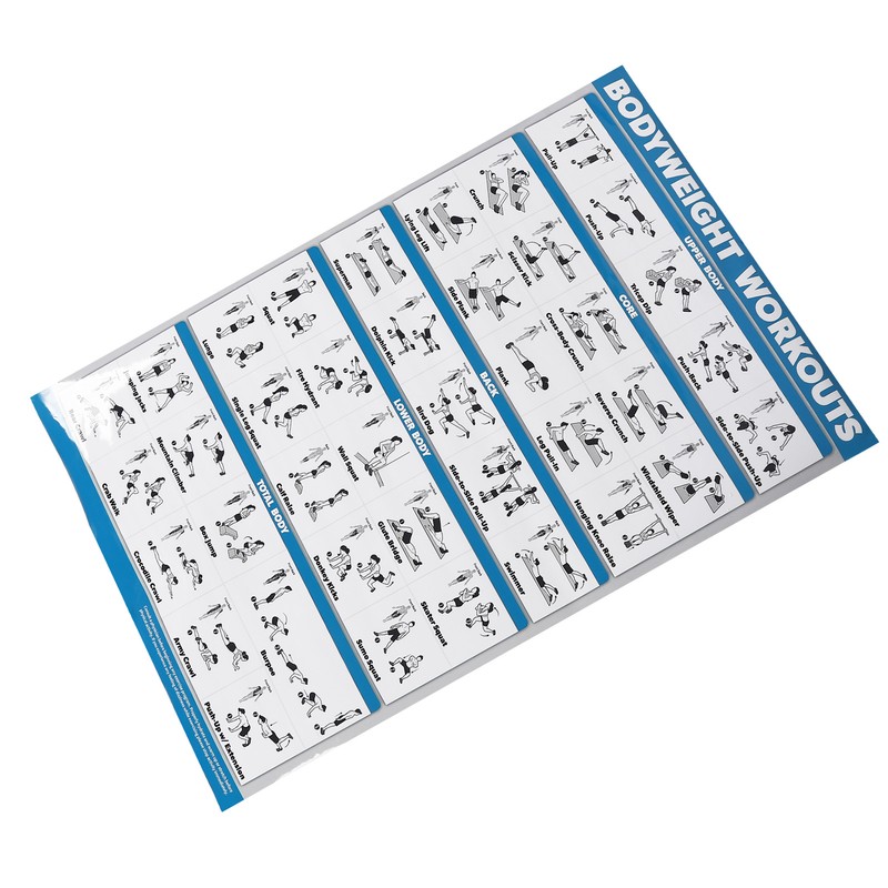 60x90cm Workout Charts Clear Rugged Easy Reading Bodyweight Exercises Poster