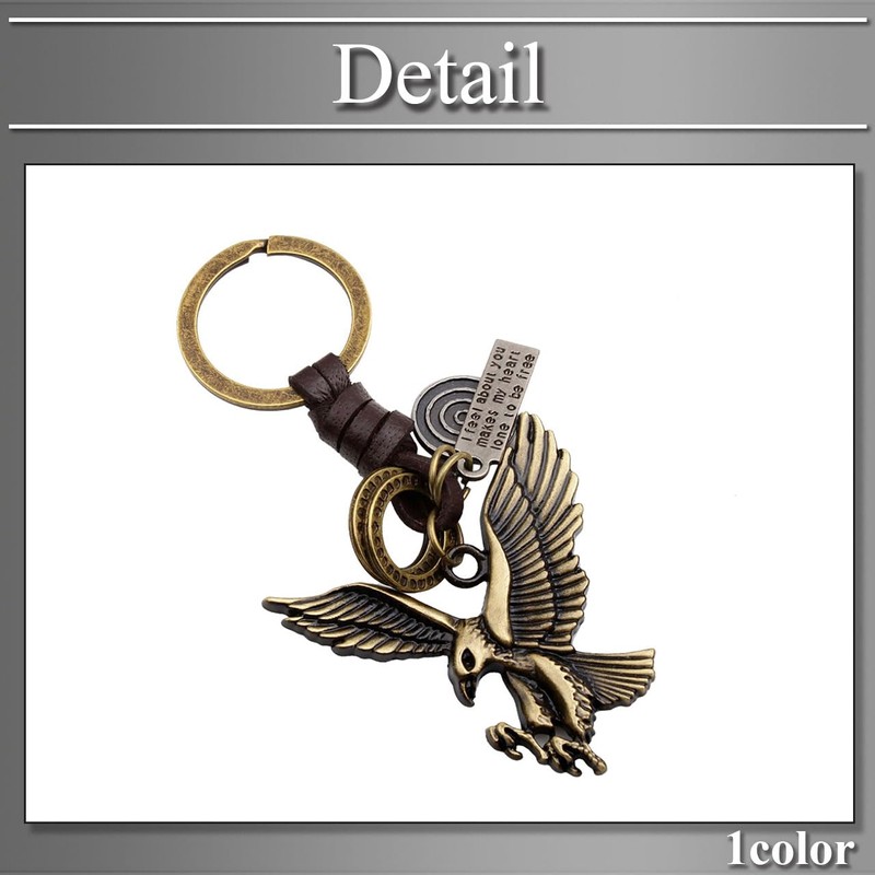 Buzz Selection AC357 Key Ring, Key Ring, Leather, Charm, Miscellaneous