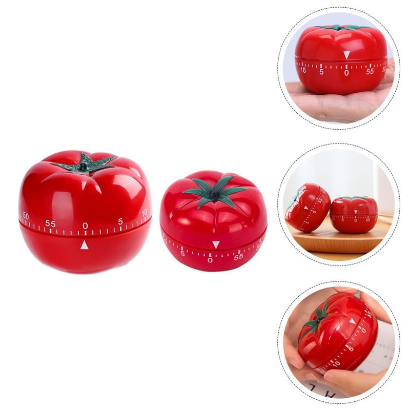 DOITOOL 2PCS 60 Minute Kitchen Timer Cute Tomato Shape -