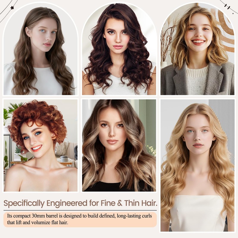 AFDD 1.2in Long Hair Curling Barrel Attachment Compatible with Shark