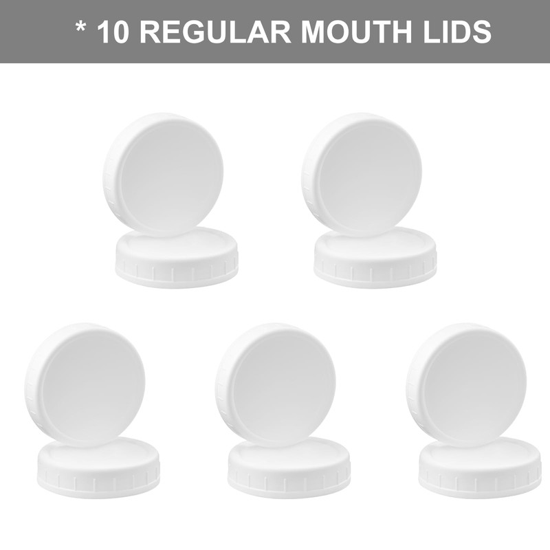 AOZITA 10 Pack REGULAR Mouth Mason Jar Lids for Ball,