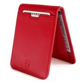 Vaultskin Cartera Bifold de Piel con Bloqueo RFID, Billetera Slim de Gran Capacidad con Diseño Minimalista para Tarjetas y Billetes, Accesorio Elegante Ideal para Regalo (Rojo, Manhattan)