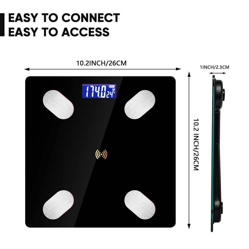 Digital Simple Bathroom Scale, Practical Body Fat Scale with Led