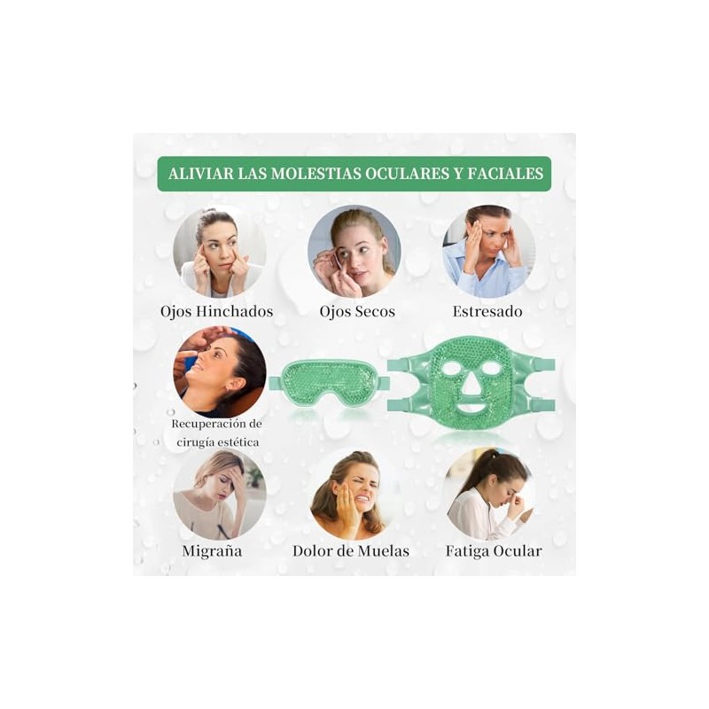 2PCS Máscaras de Hielo para Ojos y Cara, Mascarilla de