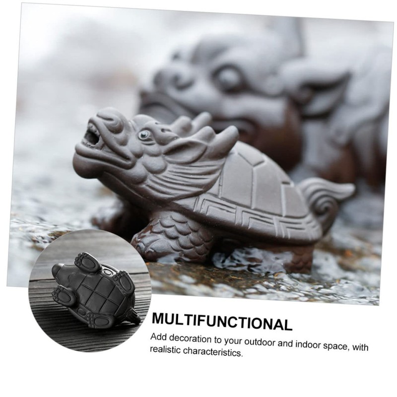 STOBAZA 3 Pcs Cute Dragon Turtle Shaped Adornment Ceramic Desktop