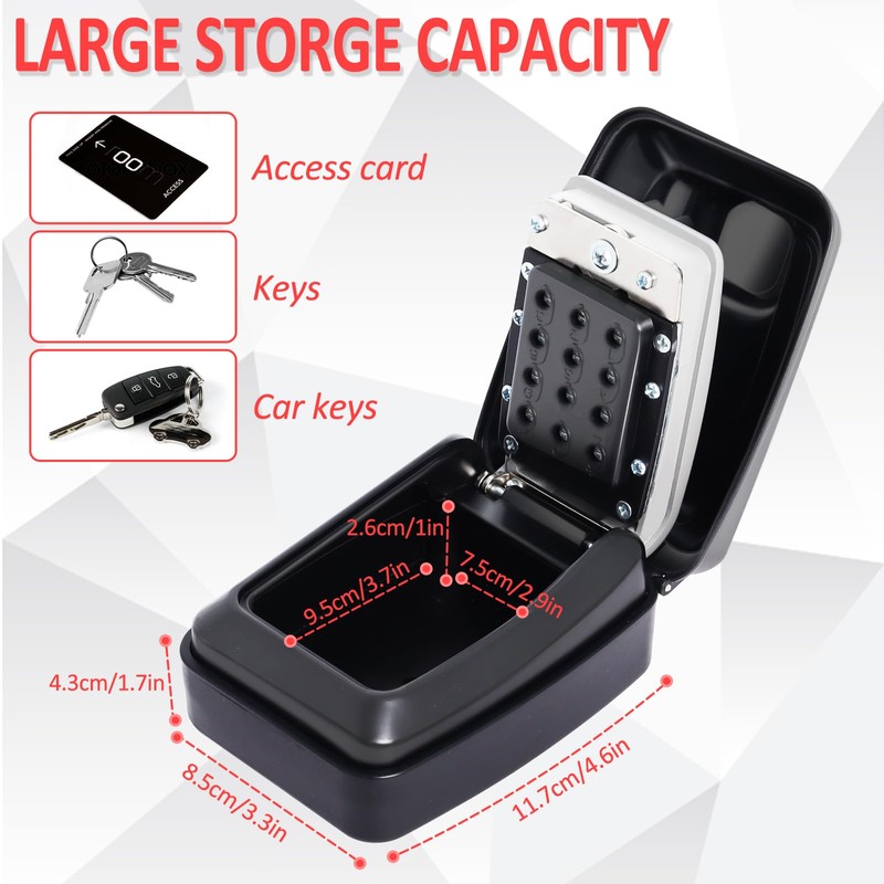 Key Safe Outdoor Police Approved, Key Lock Box Wall Mounted