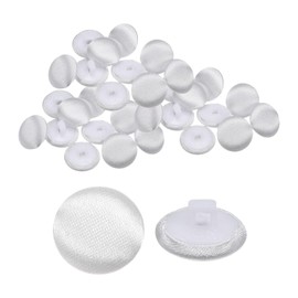 sourcing map 30pcs Satin Buttons 0.5" (12.5mm) Smooth Satin Covered Round Tuxedo Buttons with Shank Cloth Buttons for Bridal Wedding Dress Blouse Suits DIY, White