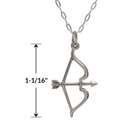 Sterling Silver Bow and Arrow Archery Charm Necklace, 18"