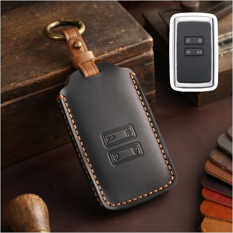 Happyit Leather Car Key Case Key Case Holder for Renault
