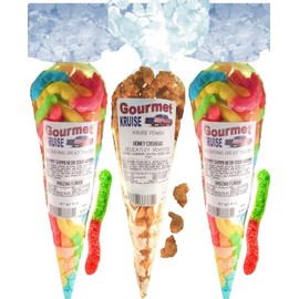 Gummy Worms (2) Neon Sour Worms (1) Cashews Honey Roasted Delicately (NET WT 24.5 OZ) Gourmet Kruise Signature Gift Bags