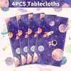 4 Pack Space Tablecloth Galaxy Table Cloth Rocket Astronaut Table
