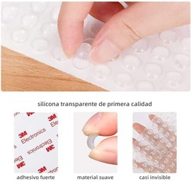 Vmingo Tope Goma Protector Adhesiva Silicona Antigolpe Transparente Parachoque Redondo Almohadillas Amortiguador de Sonido (400 Unidades)