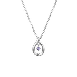 Yondosi Birthstone Silver Necklace, Silver