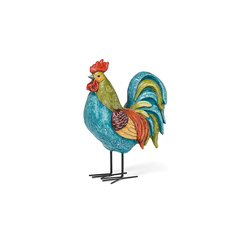 Abbott Collection 27-GALLO-220 Large Tall Colorful Rooster, Multi, 13.5"H