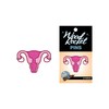 Alfiler grande Wood Rocket Uterus - Rosa