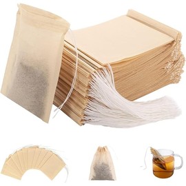 200Pcs Tea Filter Bags, Disposable Tea Filter Bags for Loose Leaf Tea from Safe Natural Materials, Empty Tea Bags Suitable for Loose-Leaf Tea, Coffee, Spices, Herbs (3.54 x 2.75 inch)