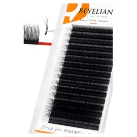 BEYELIAN Easy Fan Volume Lash Extensions 0.05 0.07 C D Curl 8-15mm Mixed & Single Length Tray Rapid Blooming Volume Lashes Self Fanning Lash Extension Supplies (0.07 C Curl)