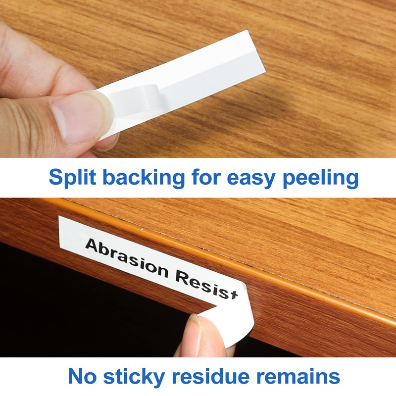 5-Pack White Plastic Label Tape Compatible with Dymo LetraTag Refills