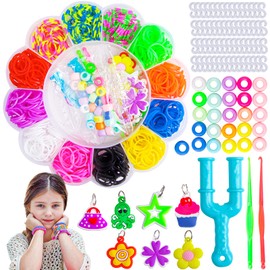 Colle 720+ Loom Band Kit, Loom Bands Starter Kit, Mixcolour Friendship Bracelet Making Kit With Beads/Clips/Charms/Crochet In Storage Box For Kids, Birthday Gifts For Girls