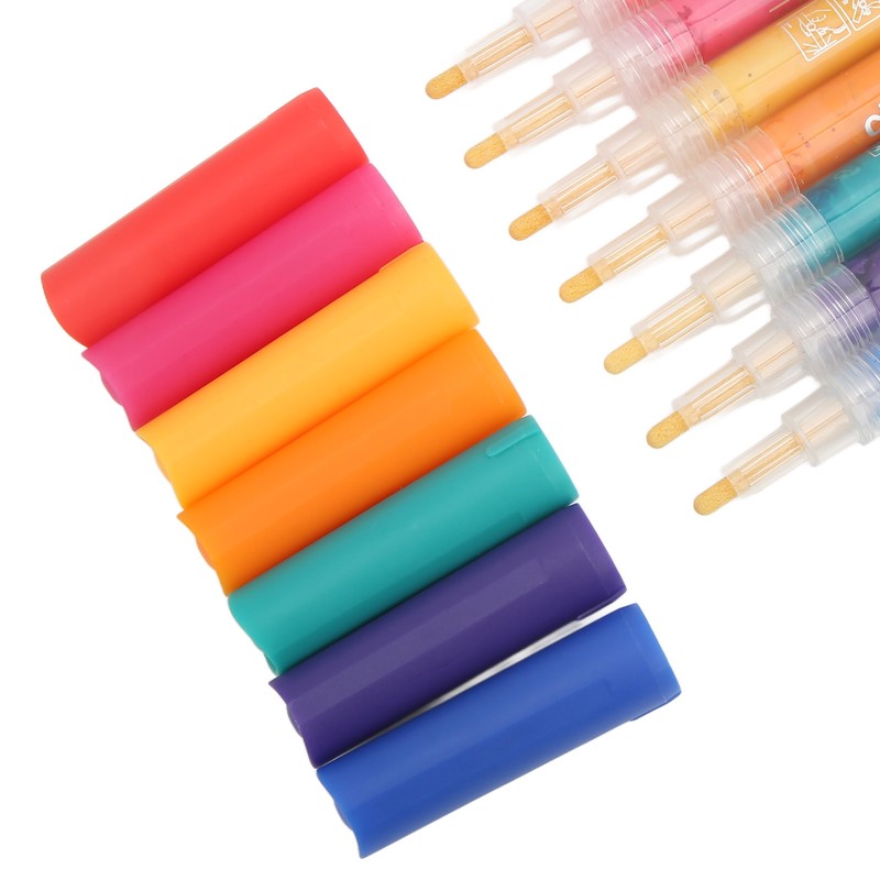 24Pcs Acrylic Paint Markers Multi Function Safe Nontoxic Moistureproof Quick