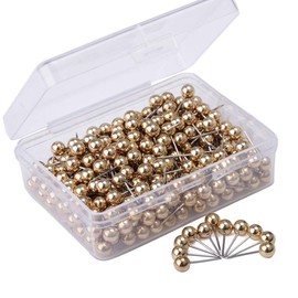 Healifty 400pcs Sewing Pins Ball Beads Head Pins Straight Quilting Pins for Dressmaker Jewelry Making Sewing and Craft Decoration (Gold)