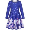 Quedoris Girls Twirly Printed Casual Party Dress Galaxy Unicorn L