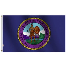 The Chickasaw Nation Flag 3x5 Ft Large, Double Sided Printed Smooth Silk Fabric For Moderate-Outdoor&Indoor, 36x60Inch Indian Native American Triba Banner House Decoration Banner Yard Gift